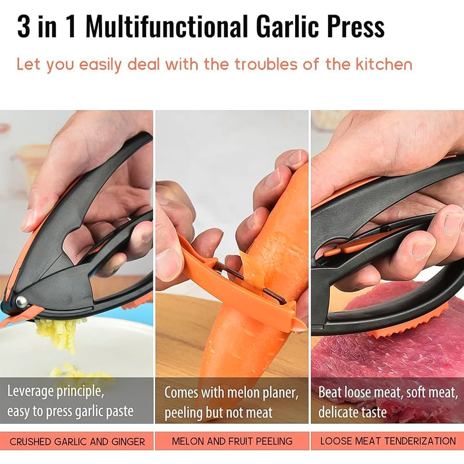 Multifunctional Garlic Press, Garlic Mincing & Crushing Tool (1 Pc) Your Brand