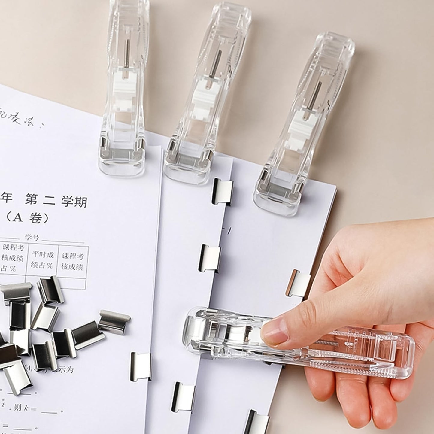 Portable Paper Clamp With 8 Pcs Clip Dispenser Handheld Paper Fast Clam (1 Set) Your Brand