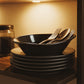 Plastic Marin Serving Bowl – Elegant Oval Deep Bowl (1 Pc / Balck)