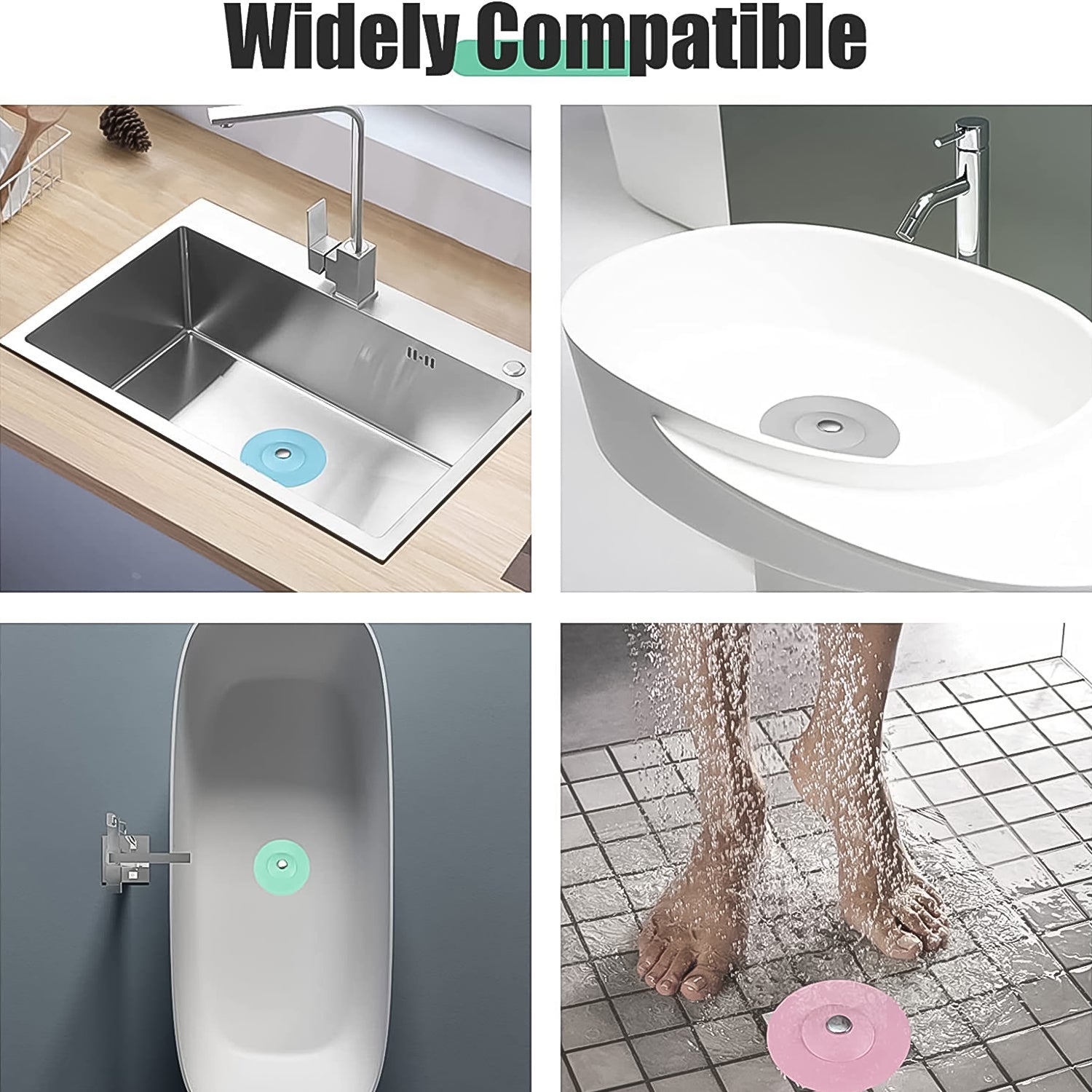 Sink Stopper Silicone Bathtub Stopper, Kitchen Sink Drain Strainer (1 Pc) Your Brand