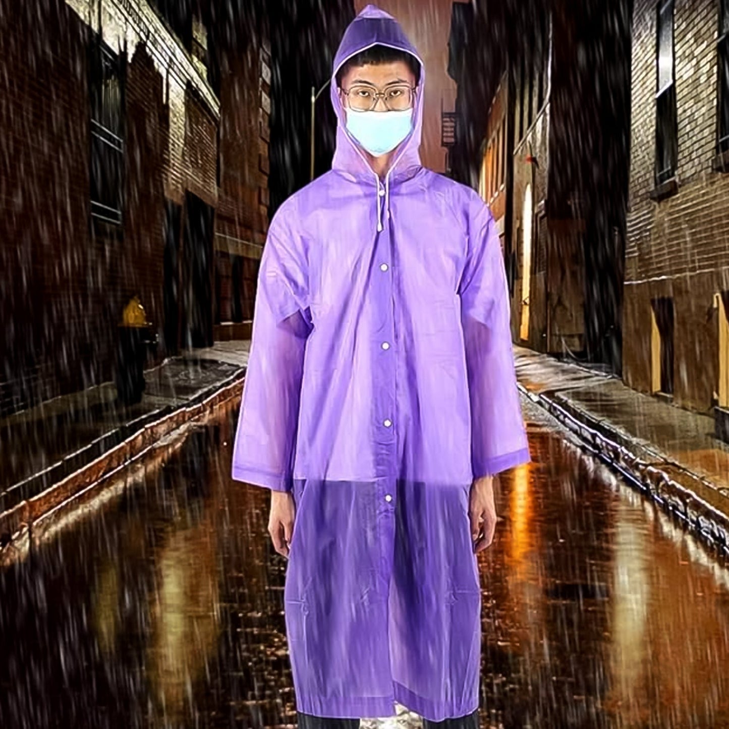 EVA Raincoat Protect Body Arms Legs, Waterproof Reusable Rain Poncho for Women Men Adult Kids Outdoor Traveling Eva Material Raincoat / Rain wear / Rain Suit for Outdoor Accessory (1pc) Your Brand