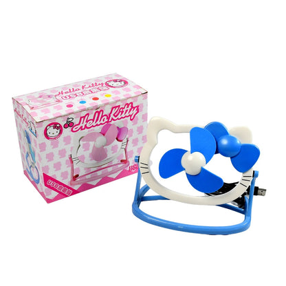 HELLO KITTY CARTOON FAN CUTE BRIGHT COLOR DESKTOP OFFICE USB MINI FAN PERSONAL DESKTOP FAN (Battery Not Include) Your Brand