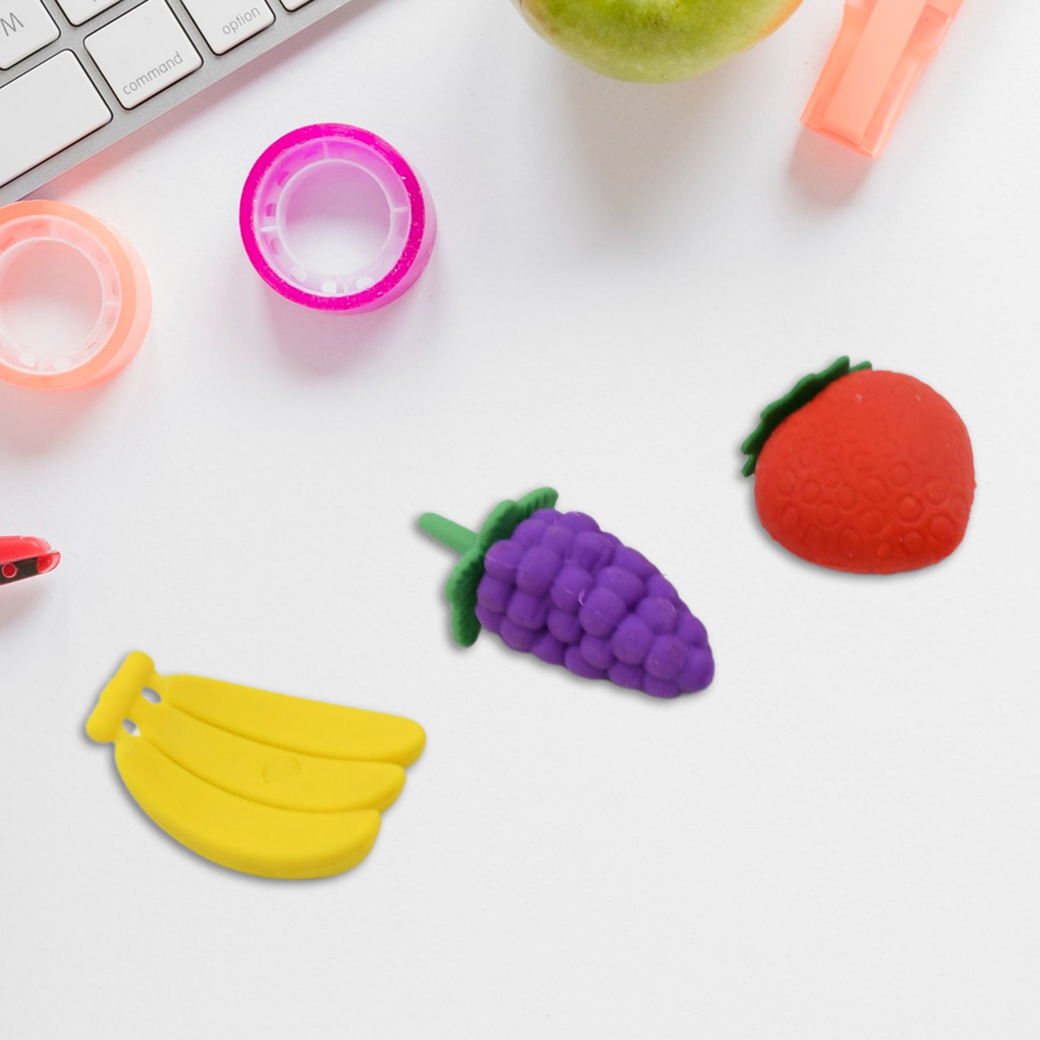 3D Food Fancy & Stylish Colorful Erasers, Mini Eraser Creative Cute Novelty Eraser for Children Different Designs Eraser Set for Return Gift, Birthday Party, School Prize (1 Set / Mix Design & Color) Your Brand