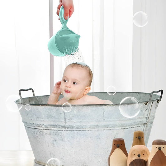 Baby Shampoo Shower Cup Safe Soft Bathing Water Scorpion Baby Bath Tumbler Hair Washing Mug Rainer Your Brand