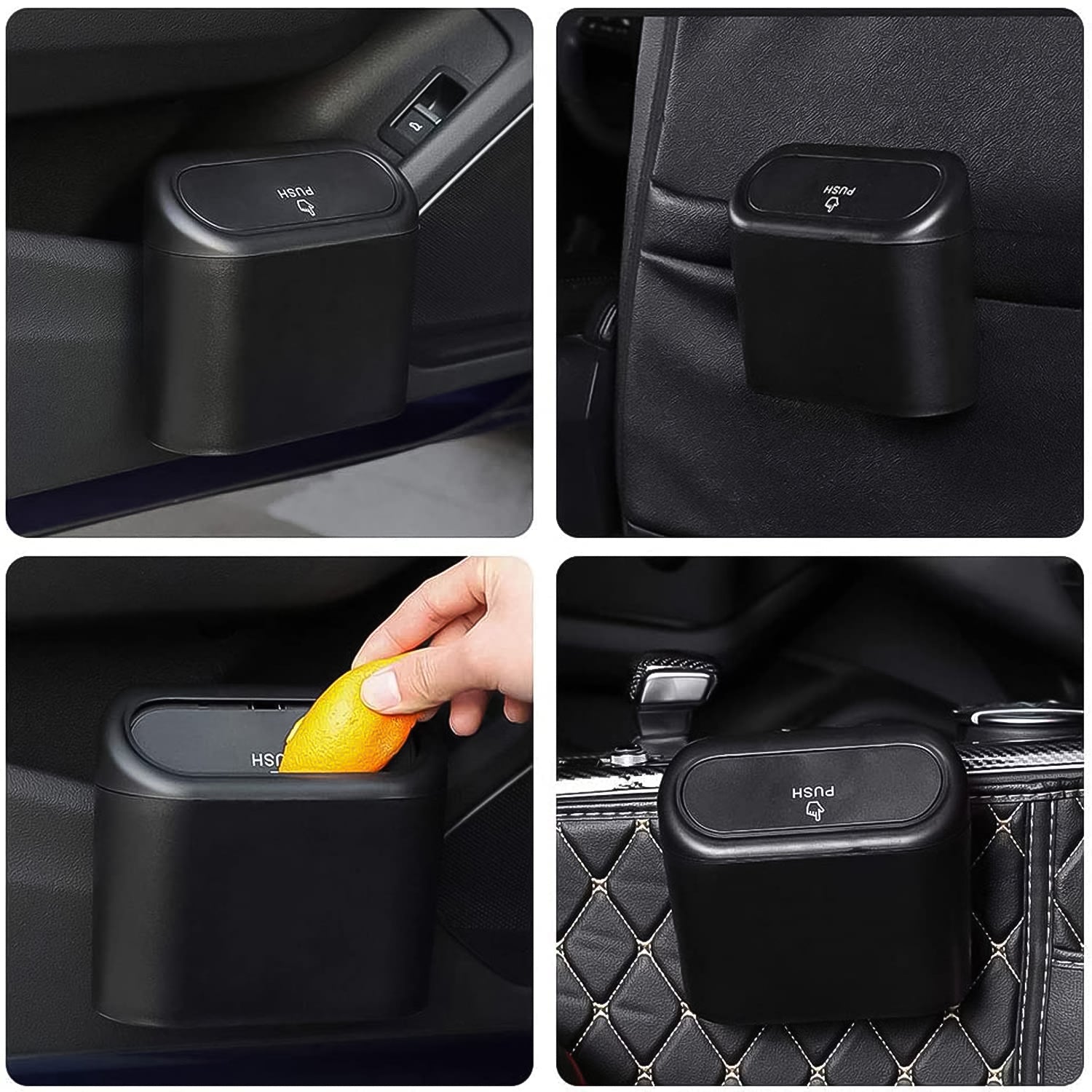 Mini Car Trash Can with Lid, Waterproof Car Trash Bin Storage Box (1 Pc) Your Brand