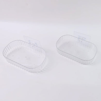 Sleek Transparent Soap Tray with Wall Mount Feature