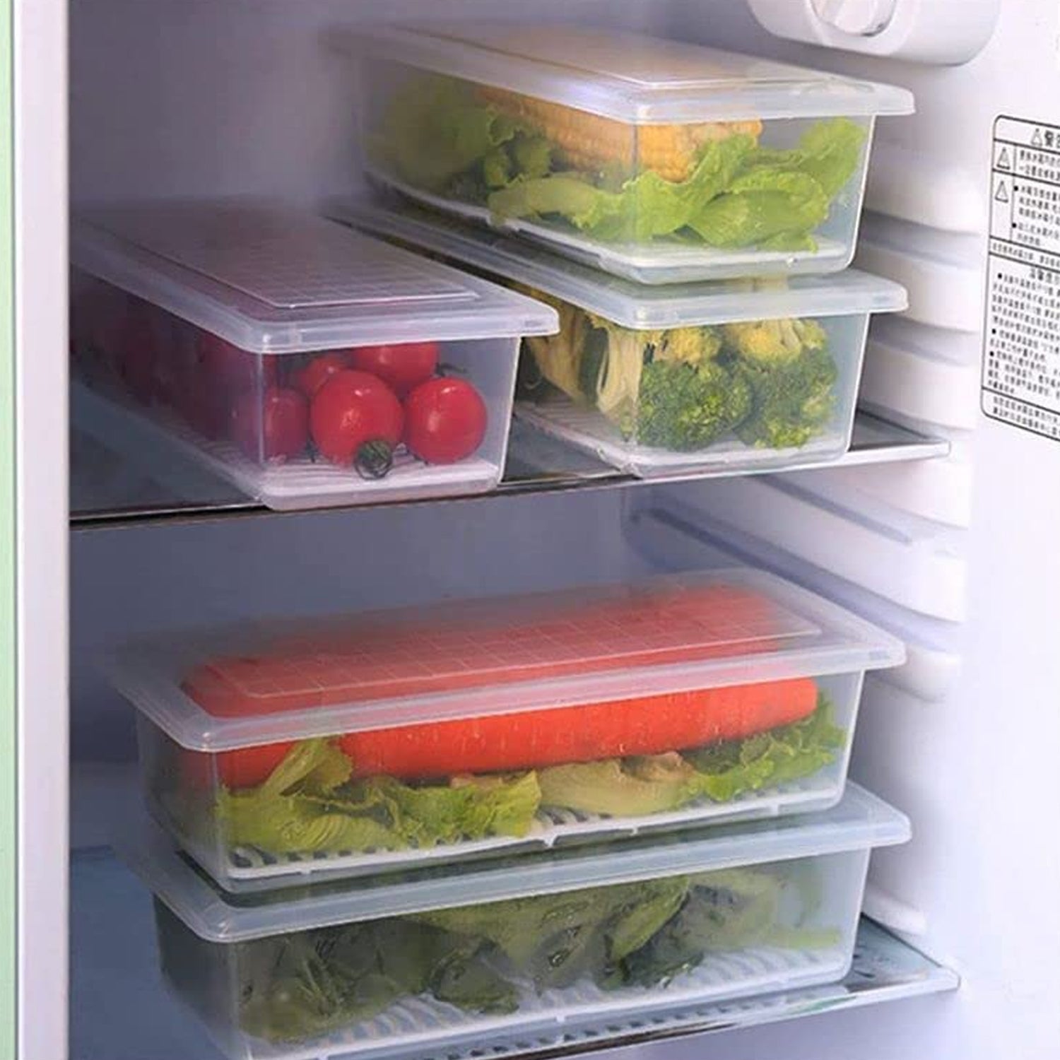 Vegetables & Fruits Freezer Storage Container (PACK OF 6PC 1500ML) Your Brand