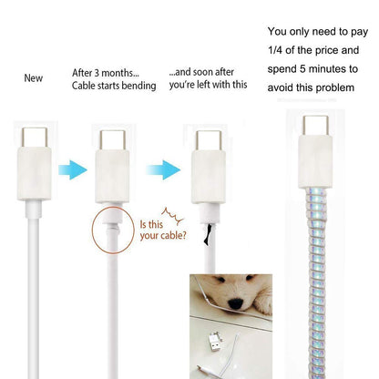 Metallic Finish Cable Spiral Protector / Wire Repair / Pet Cord Protector / Headphone Saver, Cable Wrap / Cover for Mac Charging Cable Your Brand