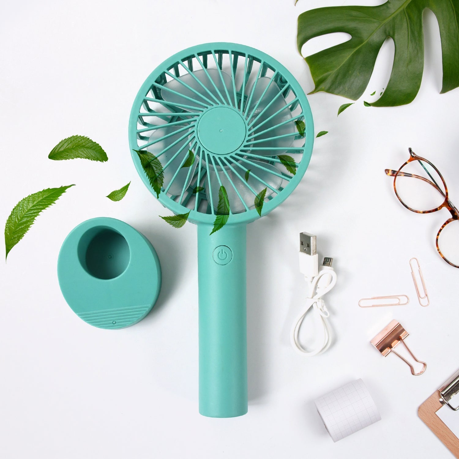 Portable Handheld Fan With 3 Speeds Battery Operated Fan Rechargeable Multi Colors As Base Phone Holder Fan (Battery Included) Your Brand