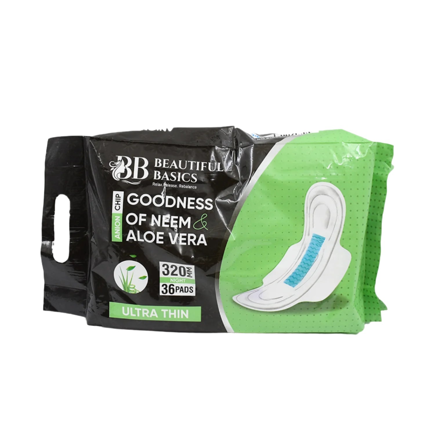 Sanitary Pads for Women With Goodness of Neem & Aloe Vera | Ultra Thin | Leakage Protection | PH Balance | With Antibacterial Anion Chip | 5X More Absorbance (320 mm / 36 Pads) Your Brand