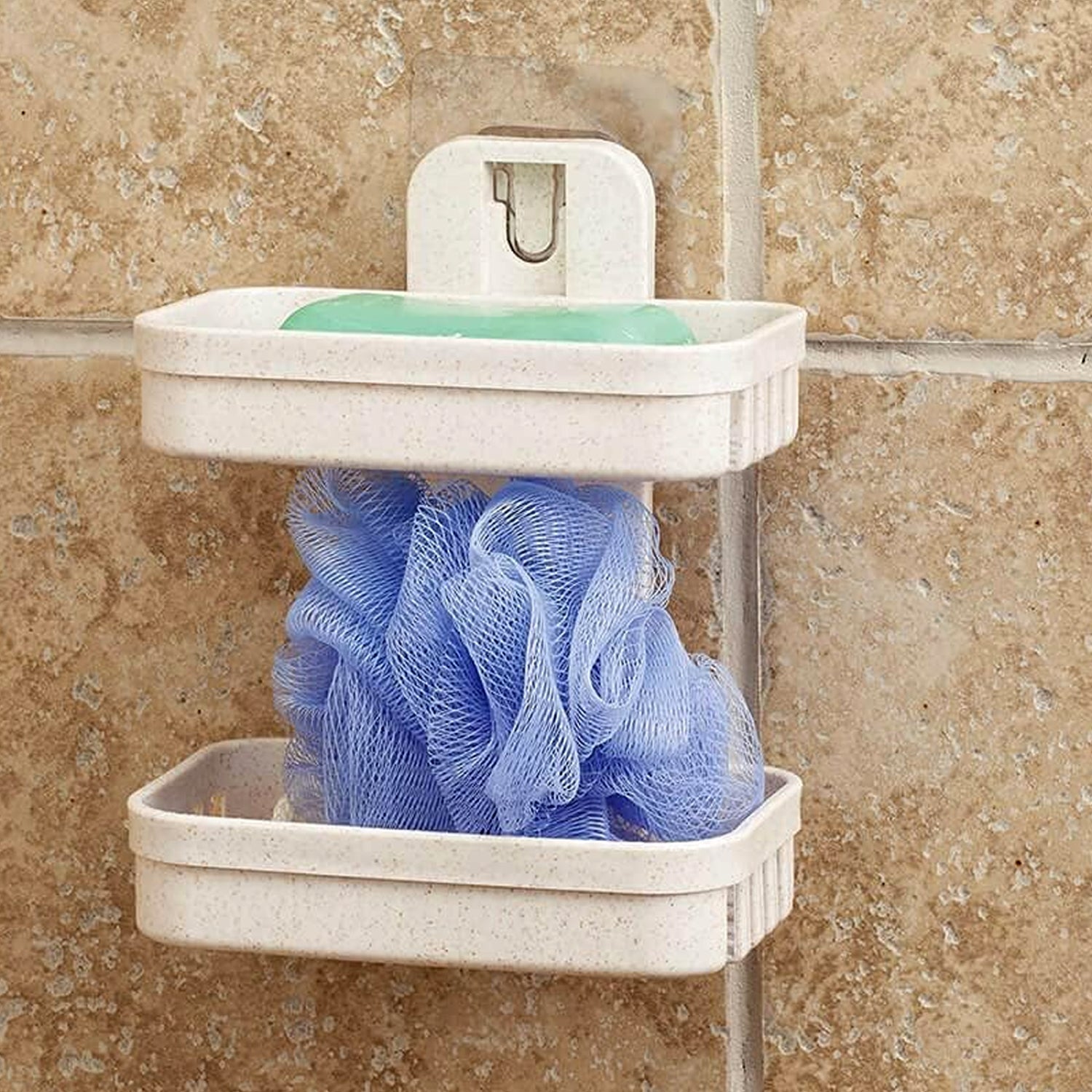Adhesive Sticker Soap 2 Layer Dish Holder Wall Mounted Bathroom Shower Soap Holder Saver Box Storage Organizer Rack, ABS Plastic (Double Layers / 2 pcs set) Your Brand