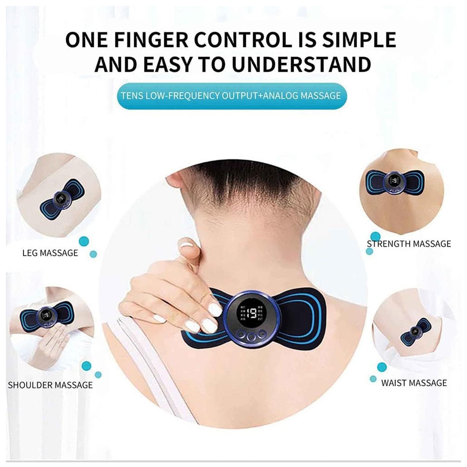 Portable USB Neck Massager Electric Neck Massager Automatic Massage Enhancer Mini Cervical Massager EMS Your Brand