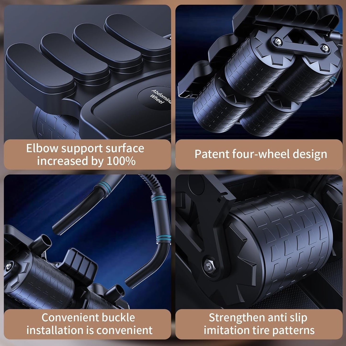 Automatic Rebound Abdominal Wheel with 8 Elbow Supports (1 Pc) Your Brand
