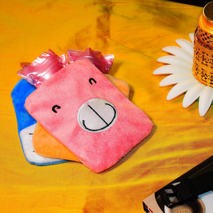 Pink small Hot Water Bag with Cover for Pain Relief, Neck, Shoulder Pain and Hand, Feet Warmer, Menstrual Cramps. Your Brand