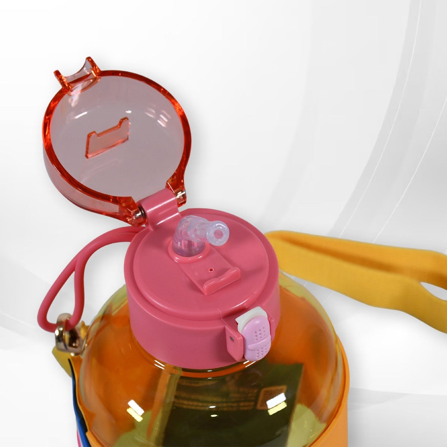 Cute Plastic Water Bottle with adjustable shoulder strap, Straw and Rubber Grip potable drinking cup Water Bottle For Kids | Water Bottle | Return Gift For Kids, Adults | School Water Bottle (1 Pc / 750 ML) Your Brand