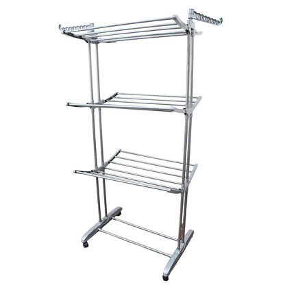 Premium Heavy Duty Stainless Steel 3 Layer Foldable Cloth Drying Stand (1 Set / With Color Box) Your Brand