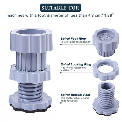 Washing machine support, anti vibration washing machine support adjustable washer anti vibrasion stands, washer & dryer pedestals, Washing Machine Accessory Anti- Skid stand PVC Lifting stand Non-Slip ( 4 Pc Set ) Your Brand