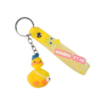 Cute Cartoon Silicone 3D Key Chain with Metal Hook & Strap (Pack of 1) Your Brand