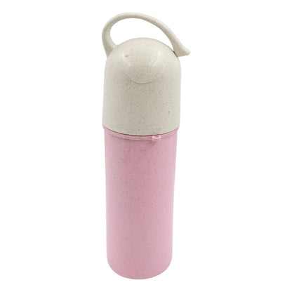 Travel Coffee Cup Portable Water Bottle Wheat Straw Coffee Tea Mug Coffee Mug with Lids & Handle for Coffee Tea Portable for School (300 ML Approx) Your Brand