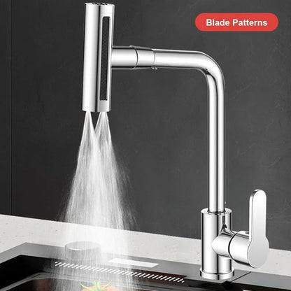 Multifunction Shower Waterfall Kitchen Faucet, 360° Rotation Waterfall Kitchen Faucet, Touch Kitchen Faucet, Faucet Extender for Kitchen Sink, Swivel Waterfall Kitchen Faucet for Washing Vegetable Fruit (4 In 1 ) Your Brand