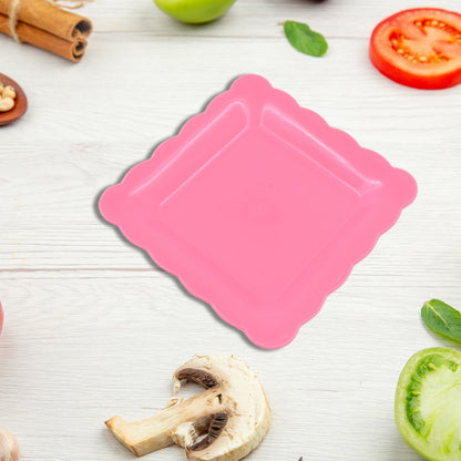Square Plastic Dinner Plate Snacks / Breakfast, Restaurant Serving Trays Home School Coffee Hotel Kitchen Office (8 Pcs Set) Your Brand