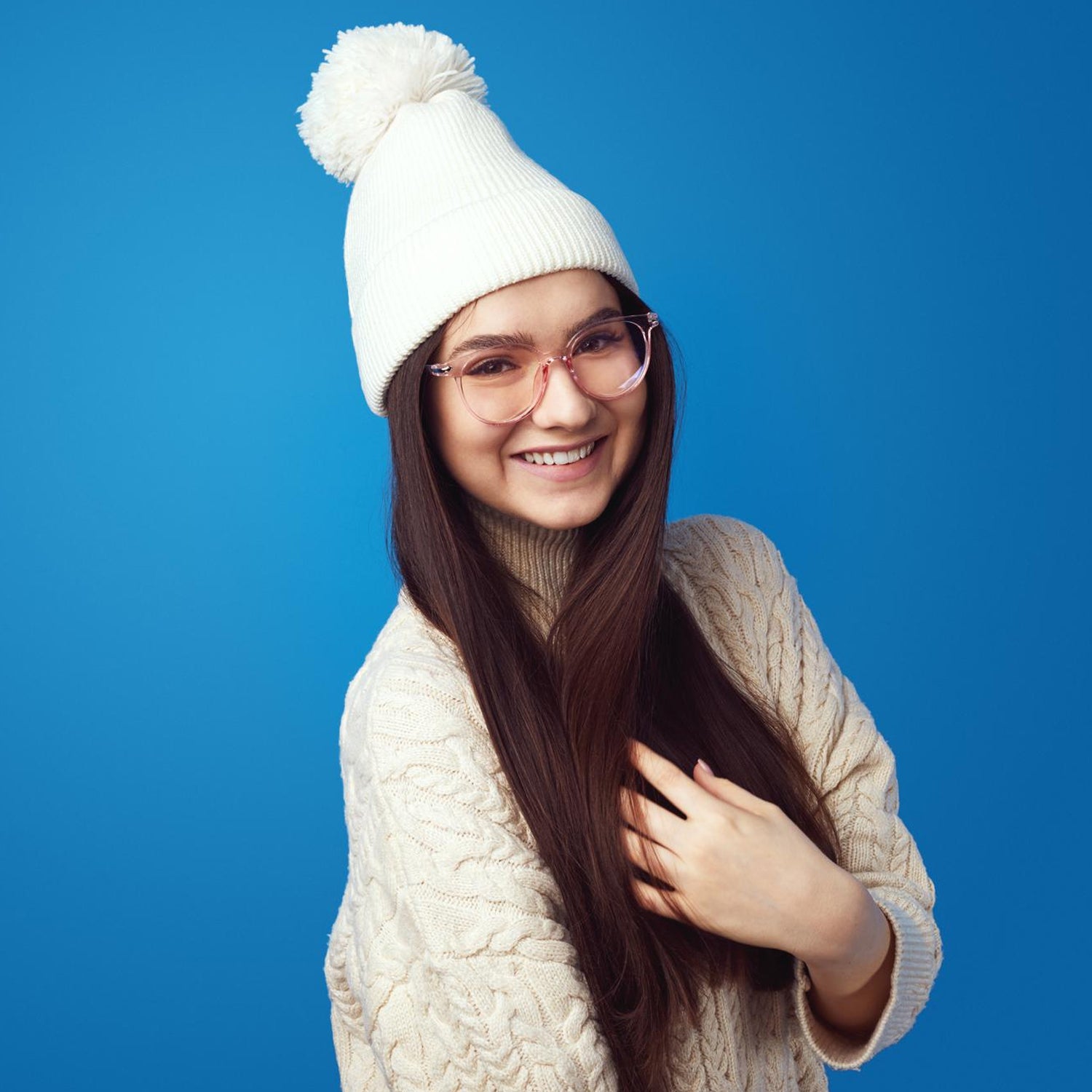 Big Soft Winter Cap, Woolen Inside Fur Beanie Cap (1 Pc / Mix Design & Color) Your Brand