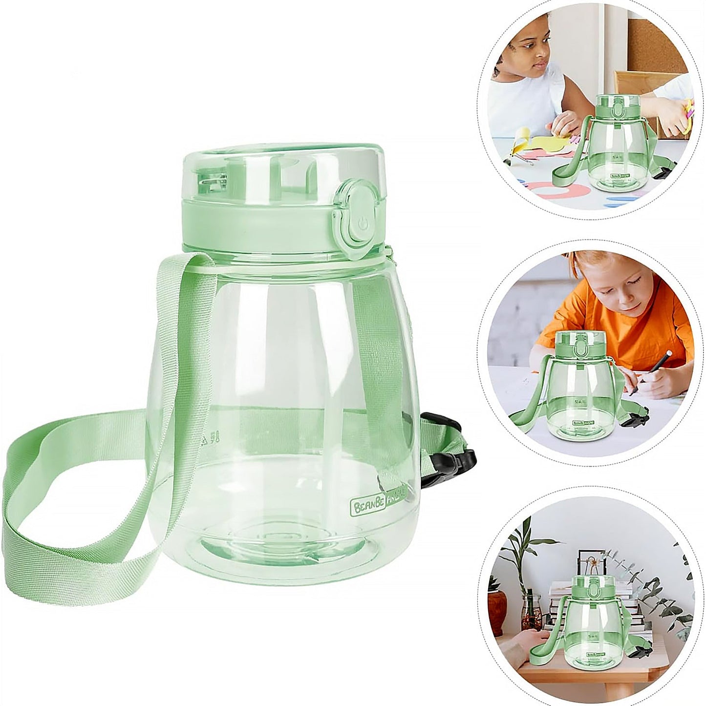 Insulated Water Bottle Portable Water Bottle With Strap, Sticker and Straw Cute Outdoor Sports Bottle For Water Travel Drinkware Jug Travel Water Bottle large Capacity Water Jug, Gym / Kid / Outdoor Sport / Campus, Fashionable (1300 ML Approx) Your Brand