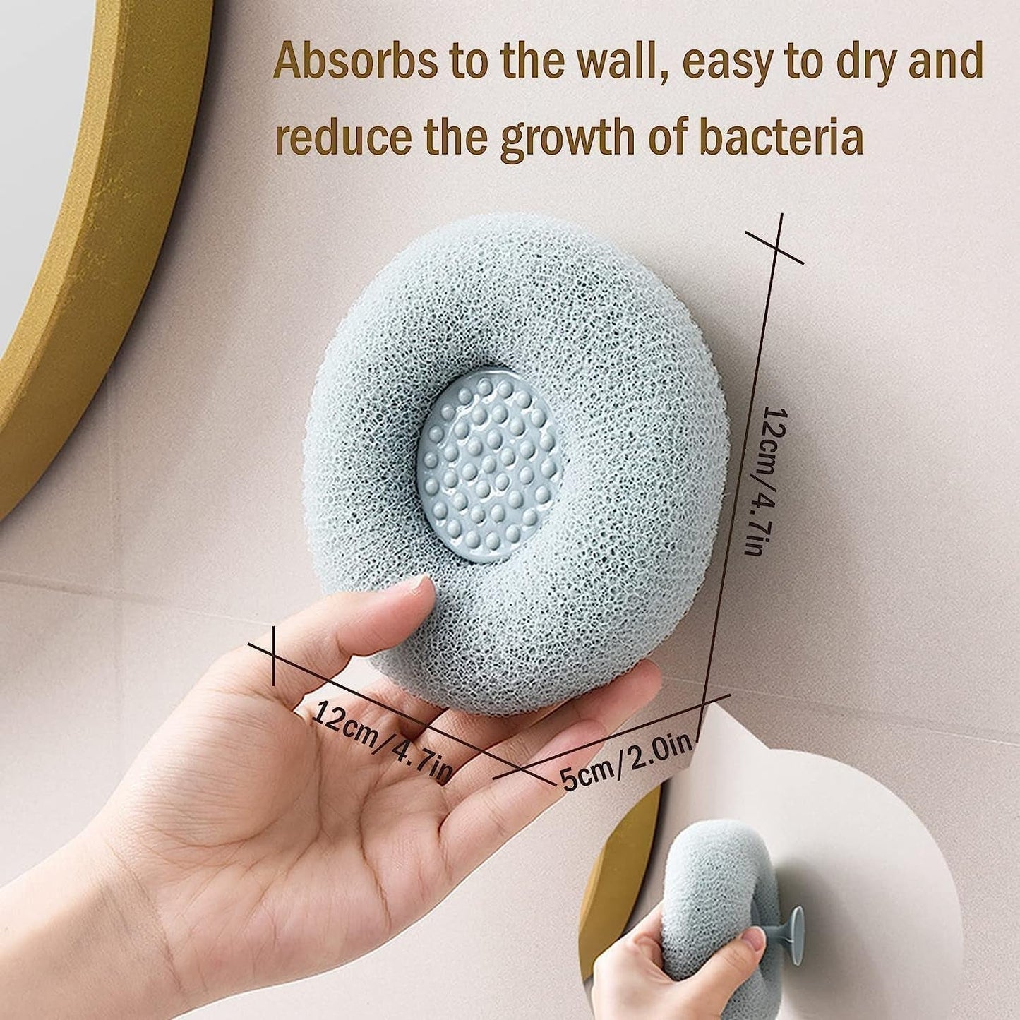 Super Soft Bath Sponge Flower Suction Cup Bath Sponges for Shower Women Men Foam Loofah Sponge Exfoliating Bath Sponge Body Washer Reusable loofah Massage Bath (1 pc) Your Brand