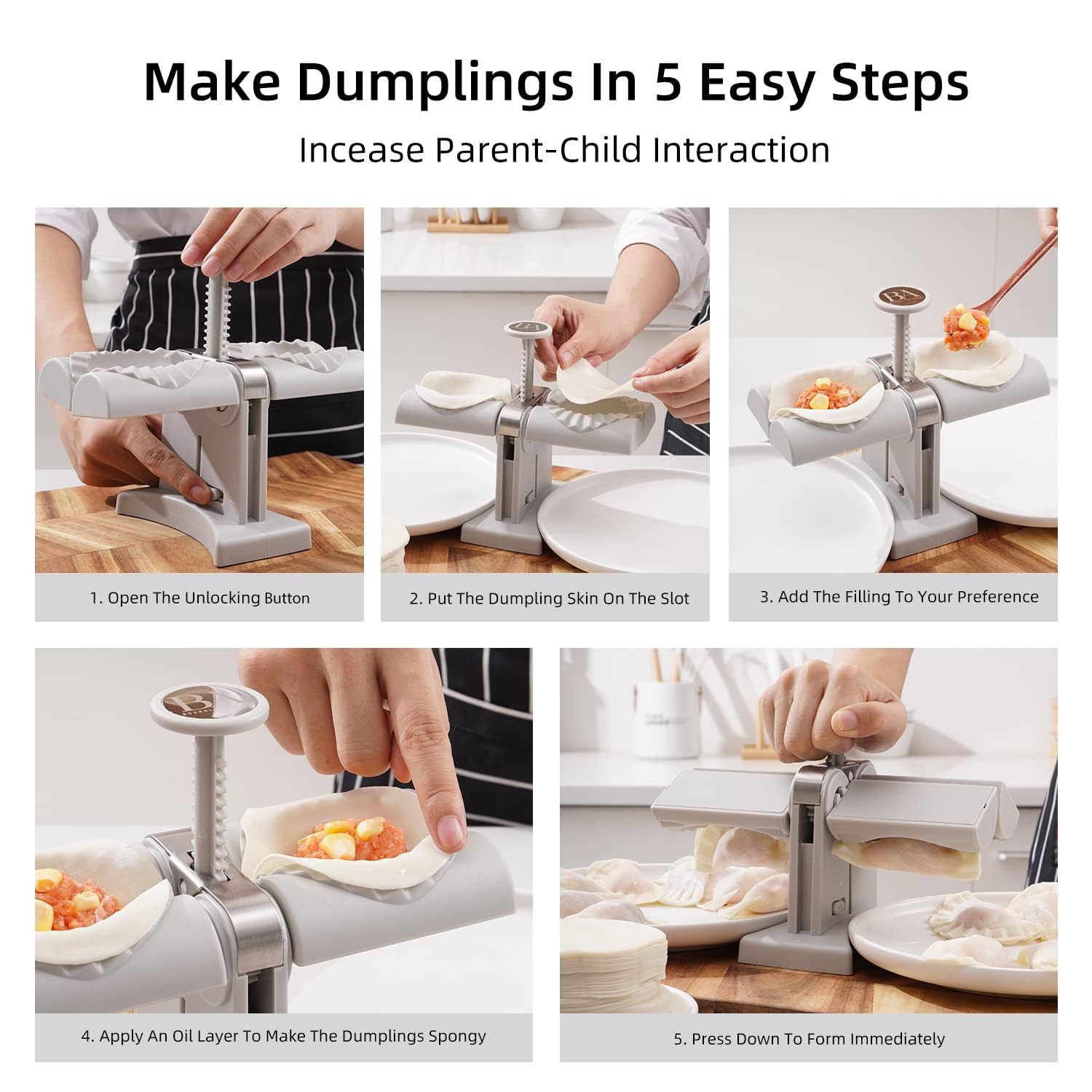 Dumpling Maker Mold,Double Head Dumpling Mold Wrap Two At A One Time,Household Dumpling Maker Mould, Easy-Tool for Making Dumplings ,Dumpling Press Mold Kitchen Accessories Your Brand