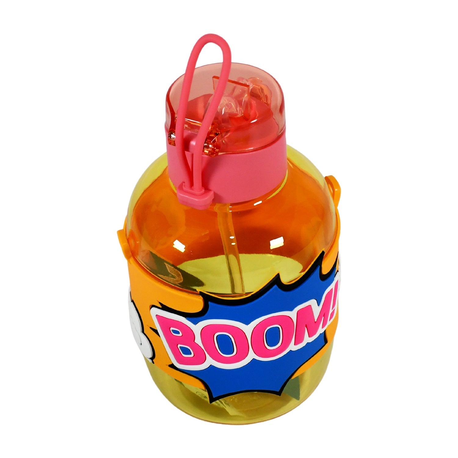 Cute Plastic Water Bottle with adjustable shoulder strap, Straw and Rubber Grip potable drinking cup Water Bottle For Kids | Water Bottle | Return Gift For Kids, Adults | School Water Bottle (1 Pc / 750 ML) Your Brand