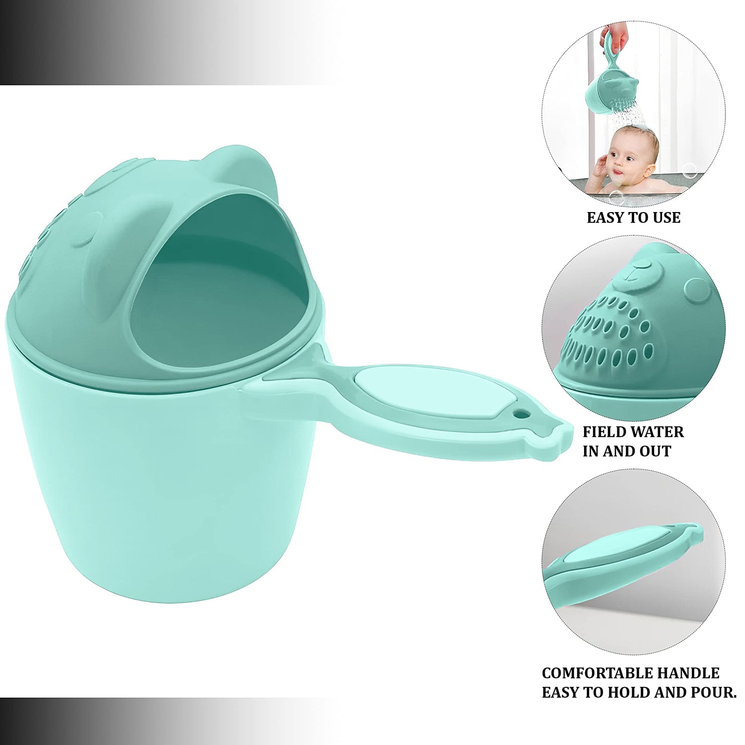 Baby Shampoo Shower Cup Safe Soft Bathing Water Scorpion Baby Bath Tumbler Hair Washing Mug Rainer Your Brand