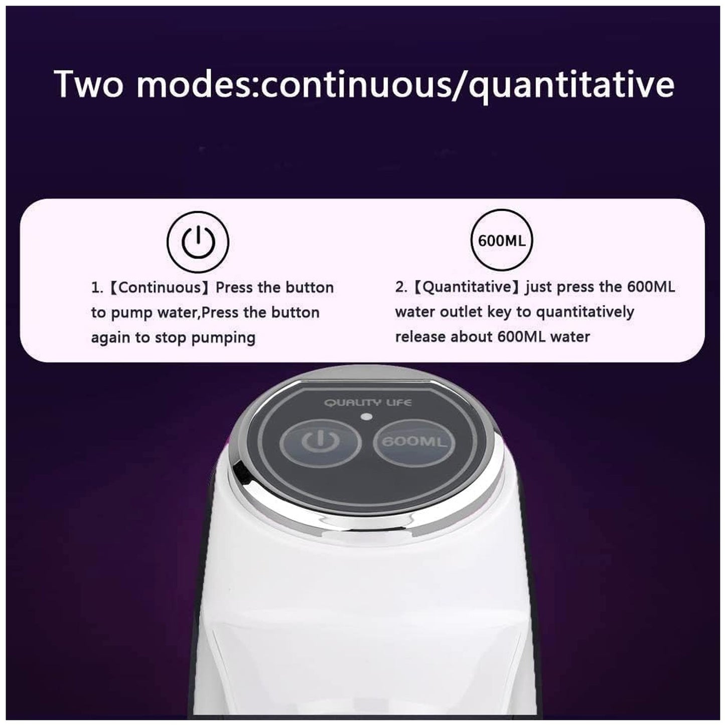 Water Dispenser, Portable Water Bottle Pump USB Charging Electric Automatic Drinking Pump, Portable Drinking Dispenser Pump for Home Kitchen Living Room Office Camping Your Brand