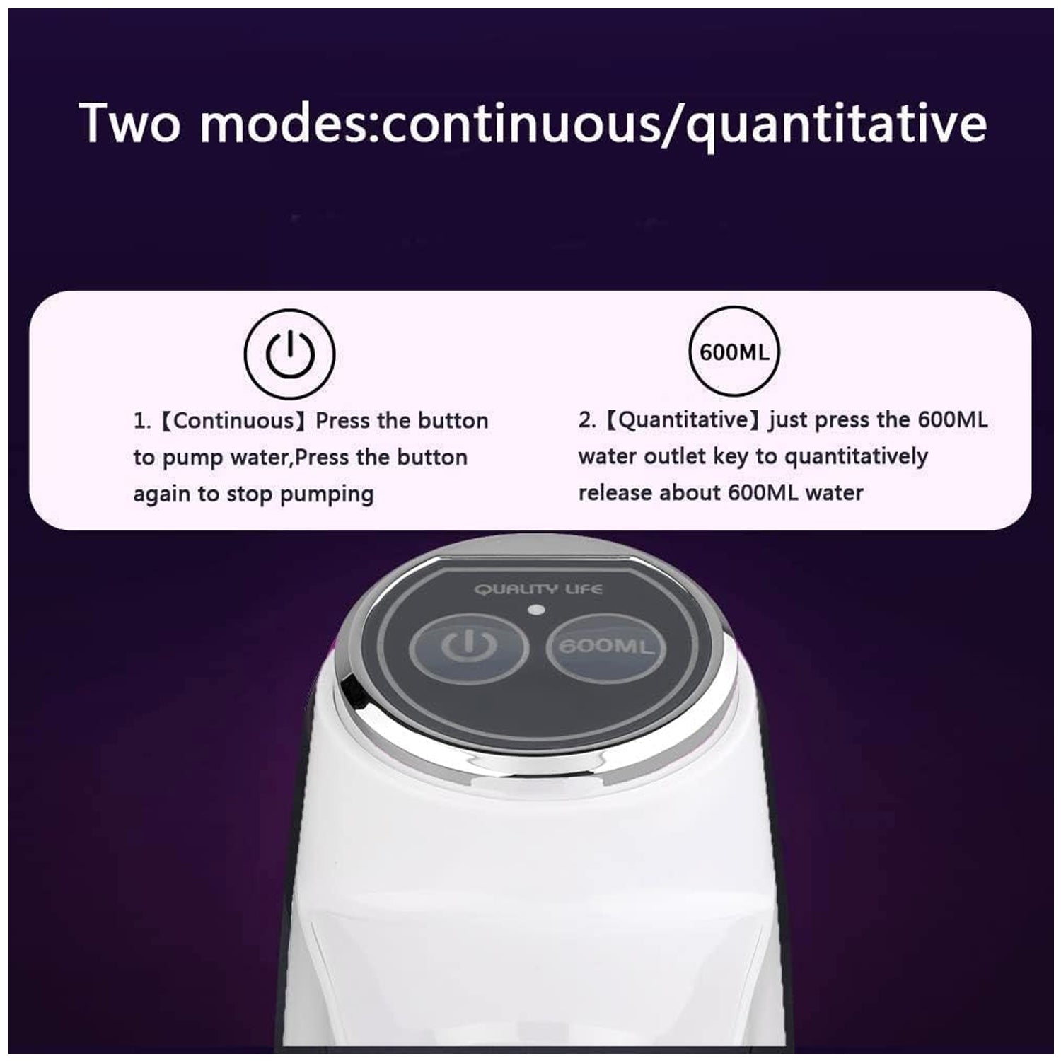 Water Dispenser, Portable Water Bottle Pump USB Charging Electric Automatic Drinking Pump, Portable Drinking Dispenser Pump for Home Kitchen Living Room Office Camping Your Brand