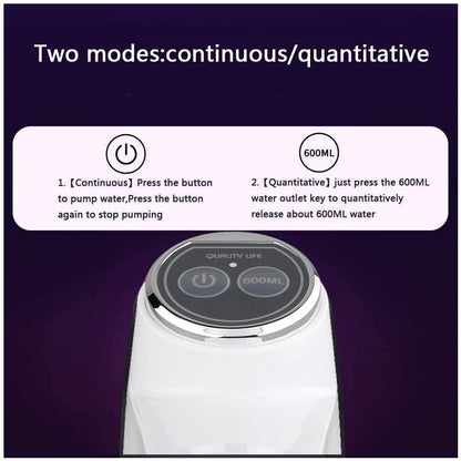 Water Dispenser, Portable Water Bottle Pump USB Charging Electric Automatic Drinking Pump, Portable Drinking Dispenser Pump for Home Kitchen Living Room Office Camping Your Brand