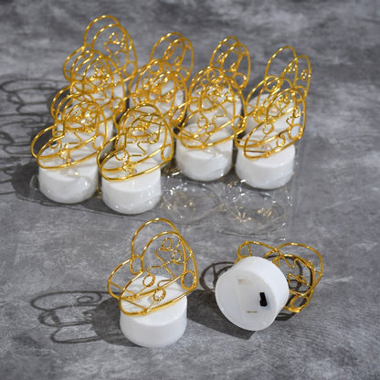 12Pc Multicolor Heart Candles Set