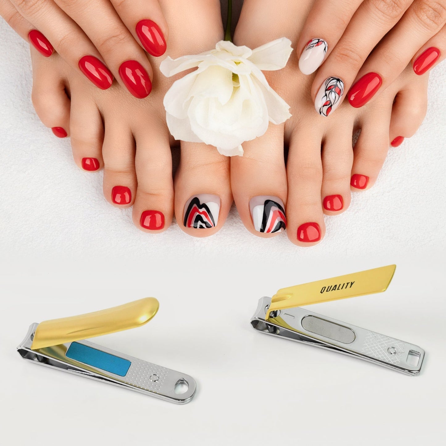 Stainless Steel Folding Portable Large Nail Clippers with Nail File (1 Pc / Mix Design) Your Brand