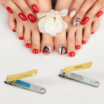 Stainless Steel Folding Portable Large Nail Clippers with Nail File (1 Pc / Mix Design) Your Brand