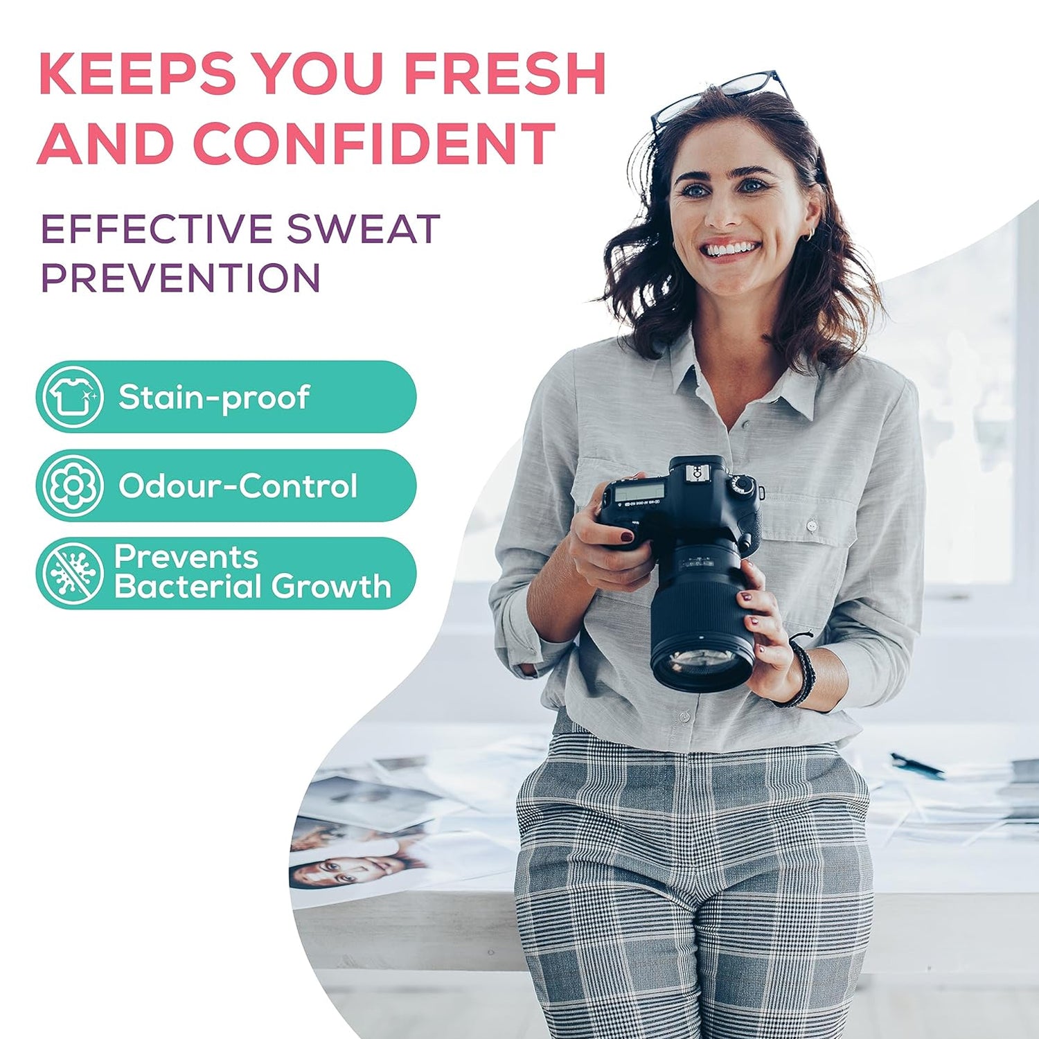 Underarms Sweat Pads Disposable Highly Absorbent Pads Cotton Anti-Allergic Anti Bacteria Anti Smell Underarm Perspiration Pad For Men And Women (Pack of 10) Your Brand