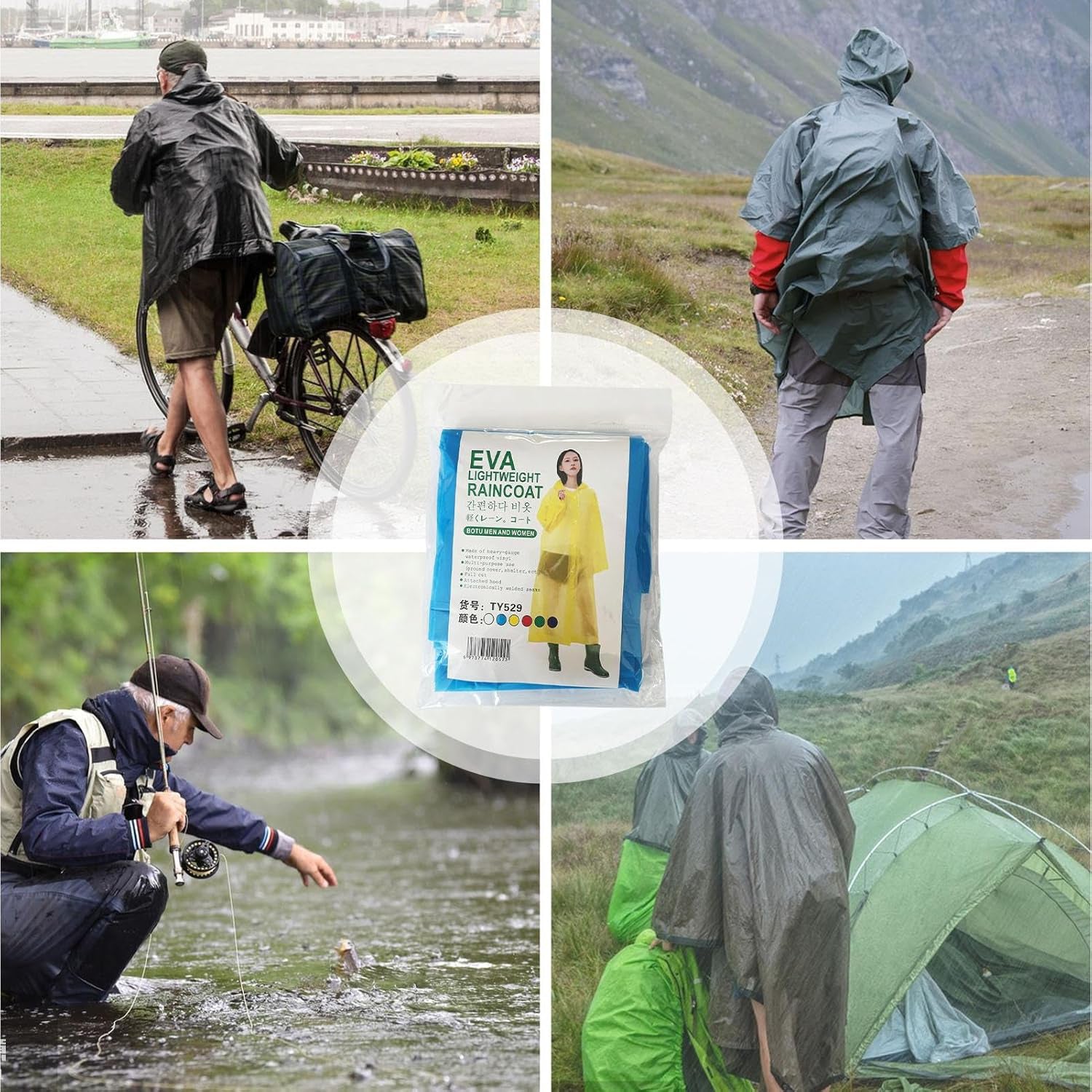 Eva Portable Rain Coat, Waterproof Raincoat (1pc) Your Brand