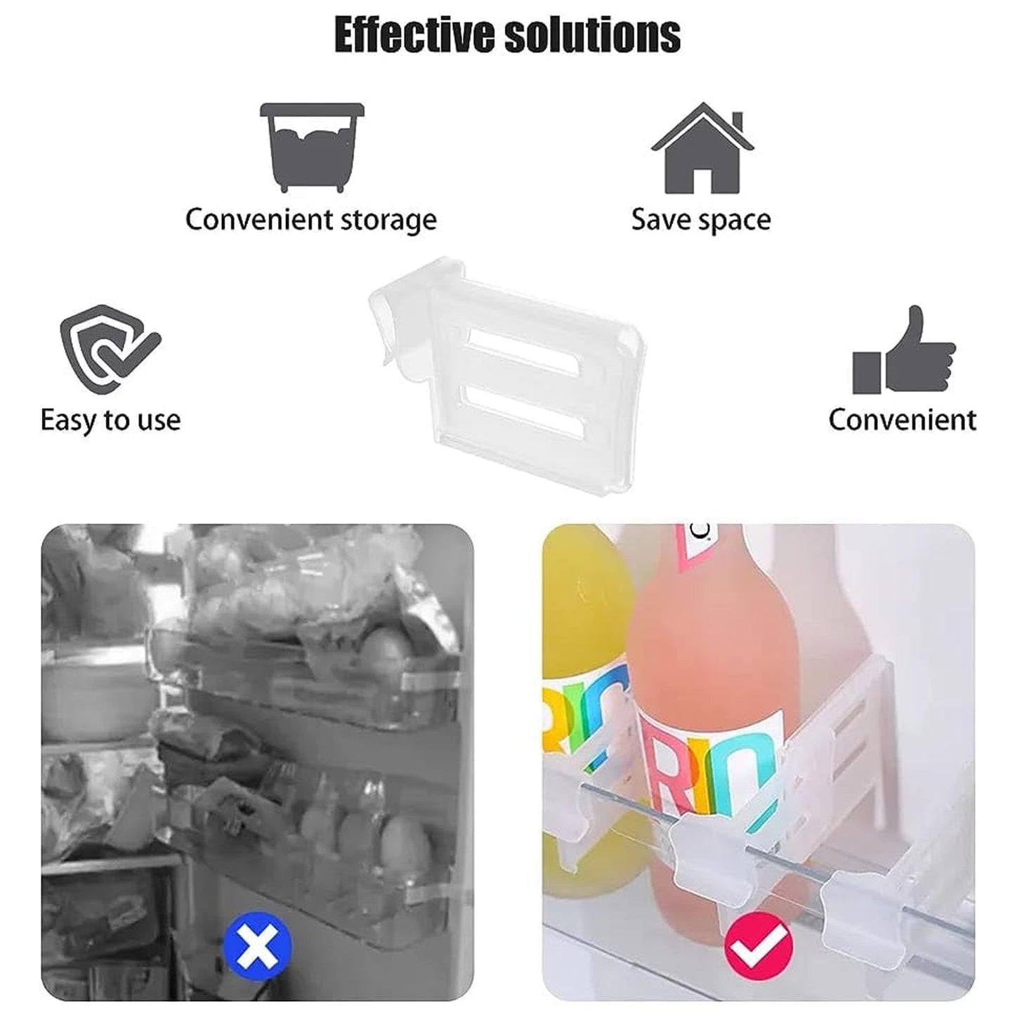 Refrigerator Internal Drawer Shelf Divider Clip (4 Pcs Set) Your Brand