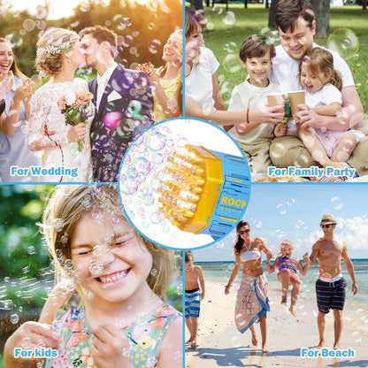 69 Holes Big Rechargeable Powerful Machine Bubble Gun Toys for Kids Adults, Bubble Makers, Big Rocket Boom Bubble Blower Best Gifts Your Brand