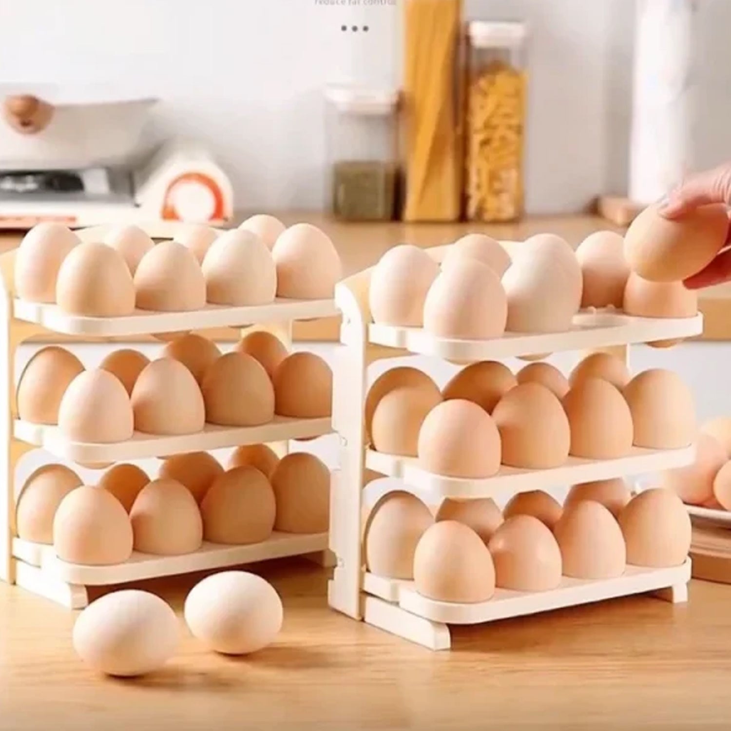 Plastic Foldable Egg Tray | 24 Grid Egg Storage Box (1 Pc) Your Brand