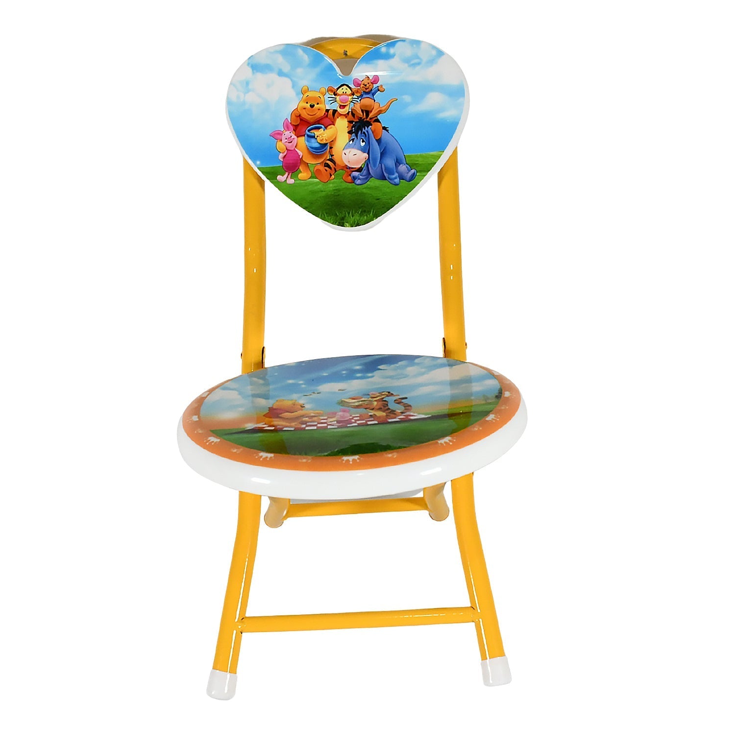 Heart Shape Kids Chair Cartoon Printed Foldable Kids / Children Folding Chair for Playrooms, Schools, Daycares, and Home. Metal and Fibre Body Picnic Beach Camping Chair (1 Pc) Your Brand