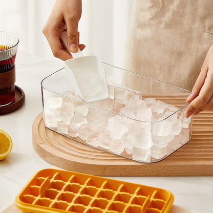 Ice Cube Tray with Lid 32 Grid, Storage Box Kitchen Bar Tool (1 Pc) Your Brand