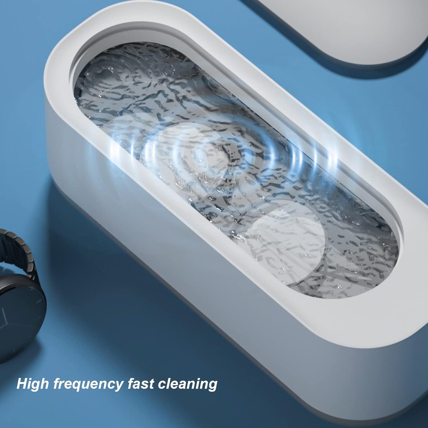 Ultrasonic Jewllery, Cleaner, Ultrasonic Cleaning Machine, Portable jewellery Cleaning Mchine For Jewellery, Ring, Silver, Retainer, Glasses, Watches, Coins, High Frequency Vibration Machine (Battery Not Included) Your Brand