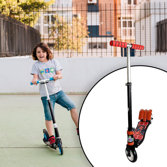 Basic Kids Ride On Leg Push Scooter for Boys and Girls (4 - 8 Years Old Kids) Foldable Scooter Cycle with Height Adjustment for Boys and Girls Multicolor (1 Pc / 3 Wheel)  Your Brand