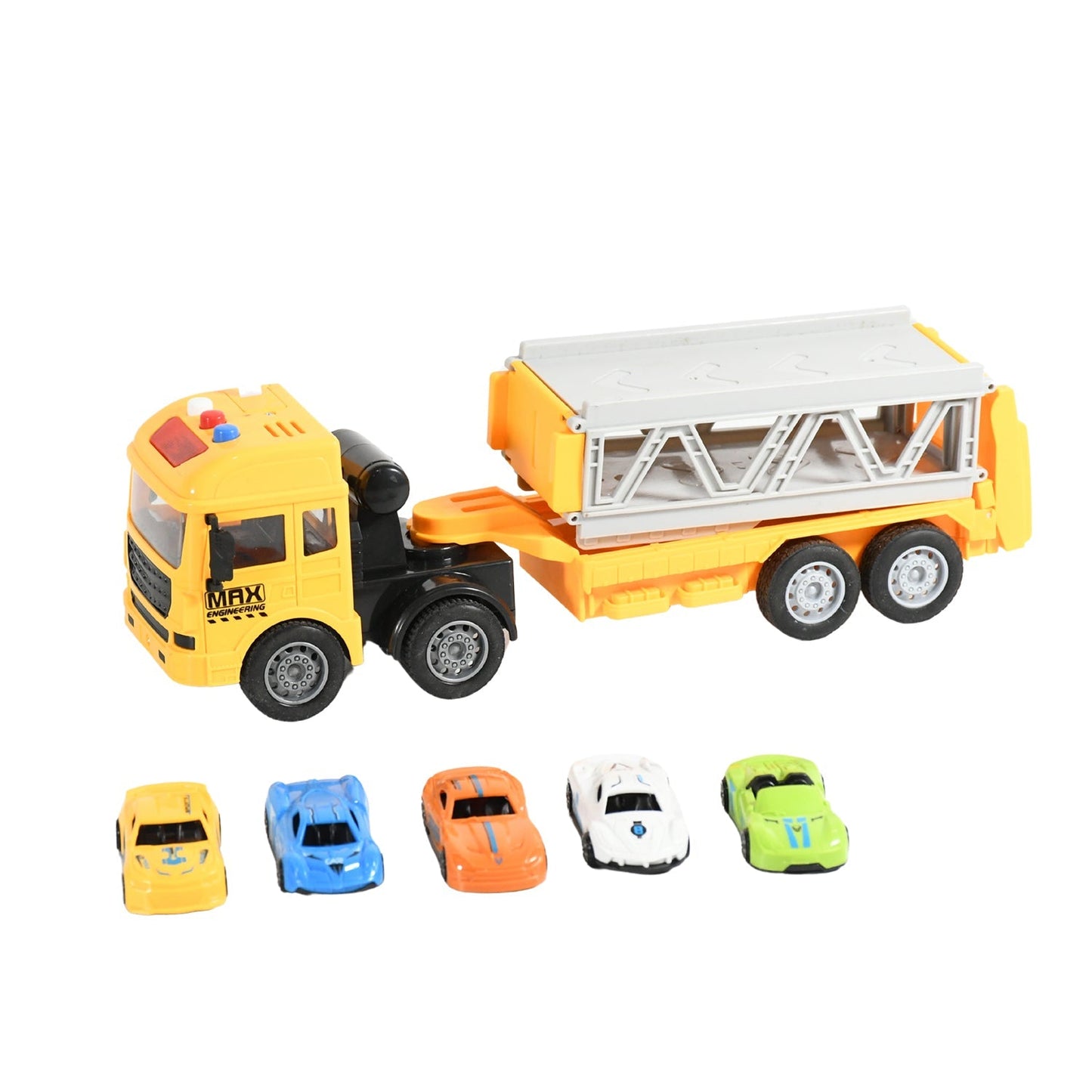 Realistic Long-Haul Toy Vehicle Transport Playset with Lights and Sound Your Brand