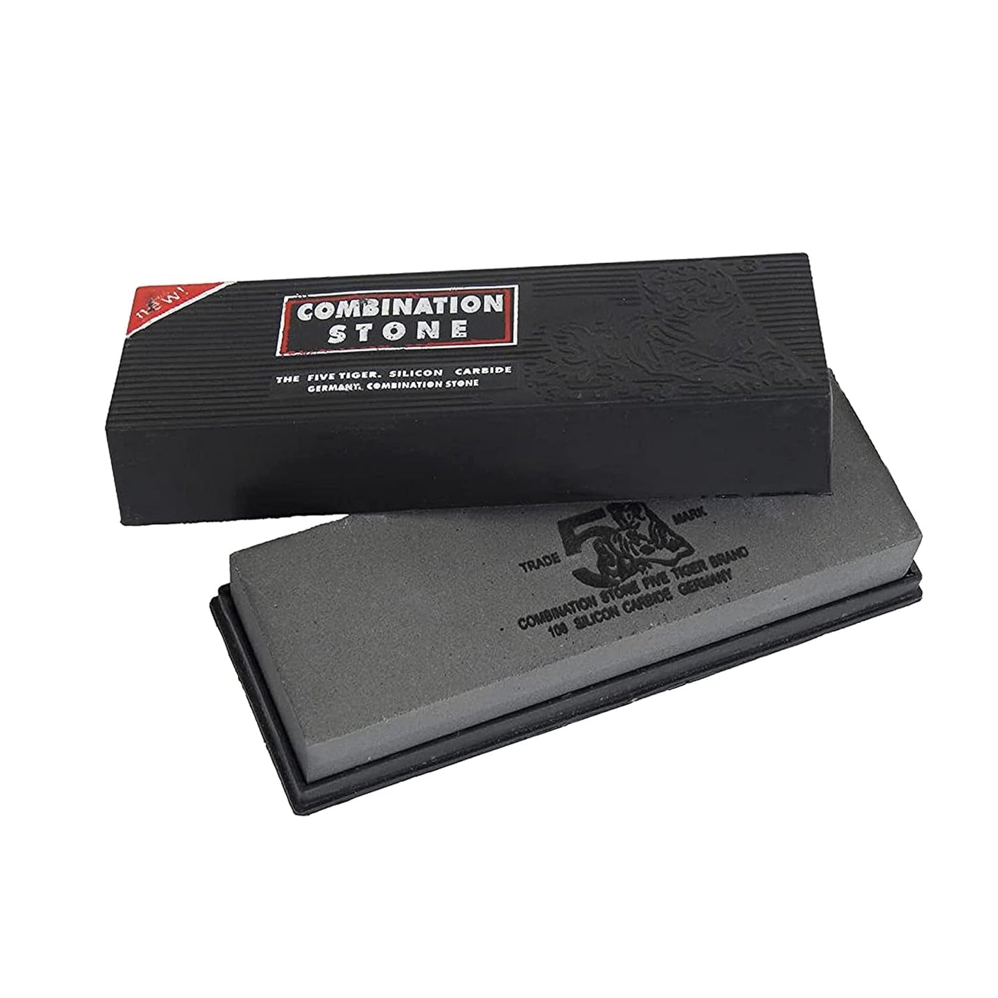 Silicon Carbide German Combination Stone, Dual Sided Stone for Knife and Tools Sharpening with Safety Case Your Brand