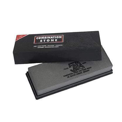 Silicon Carbide German Combination Stone, Dual Sided Stone for Knife and Tools Sharpening with Safety Case Your Brand