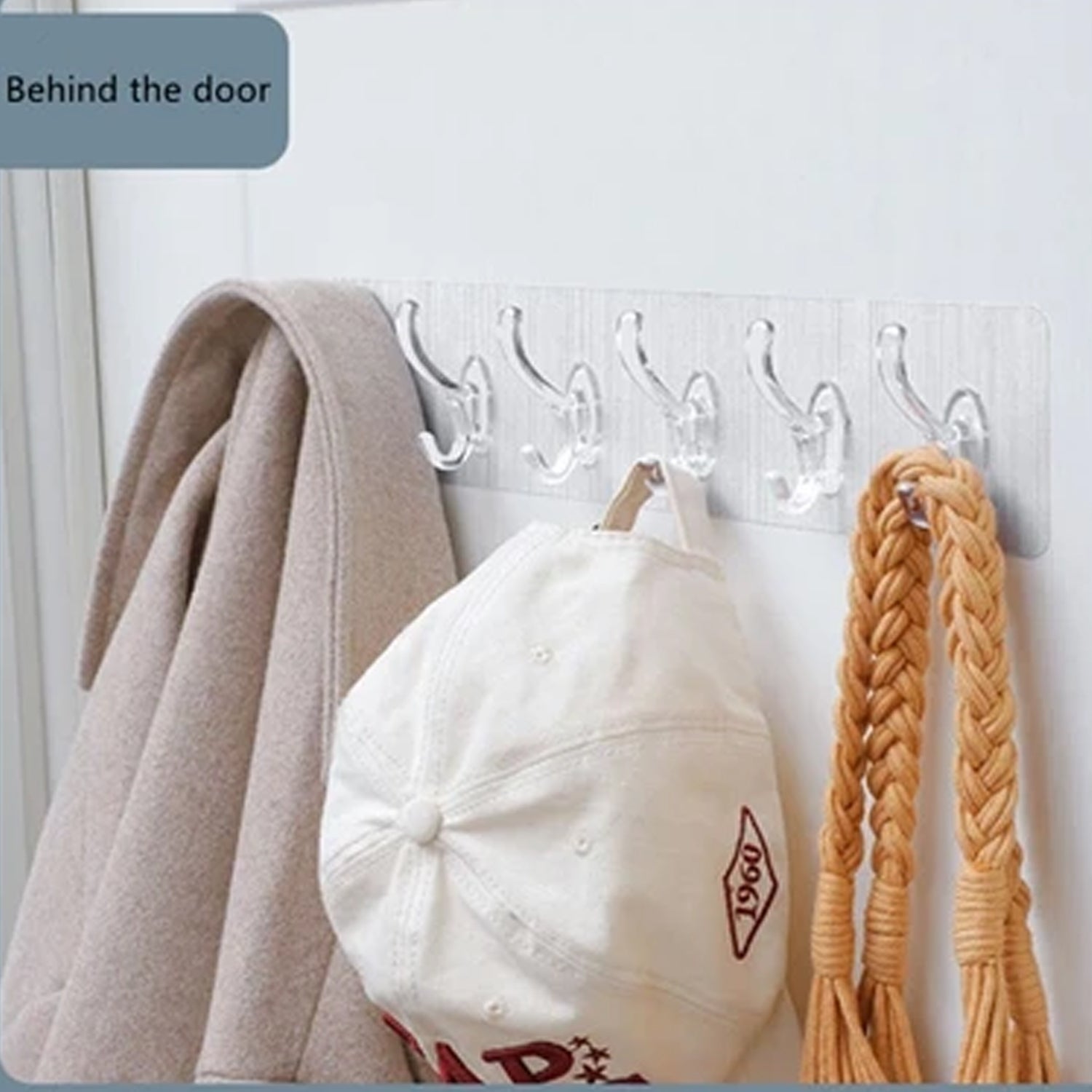 Adhesive Golden &  Transparent Heavy Duty Wall Hook Your Brand